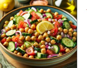 Salada de Grão-de-Bico com Legumes Frescos
