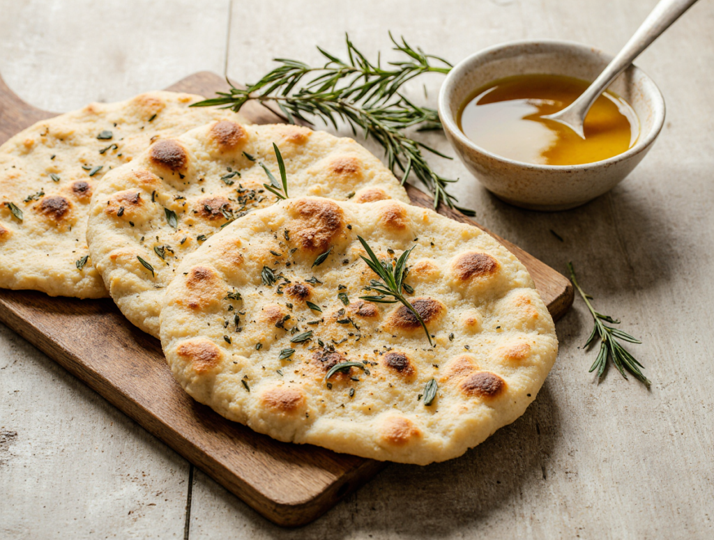 Pão Naan de Alecrim e Azeite (versão caseira)