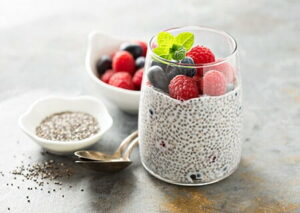 Pudim de Chia com Frutas Vermelhas
