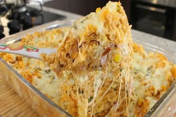 Receita de arroz de forno com frango