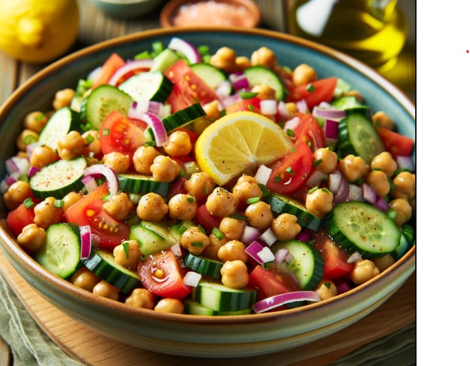 Salada de Grão-de-Bico com Legumes Frescos