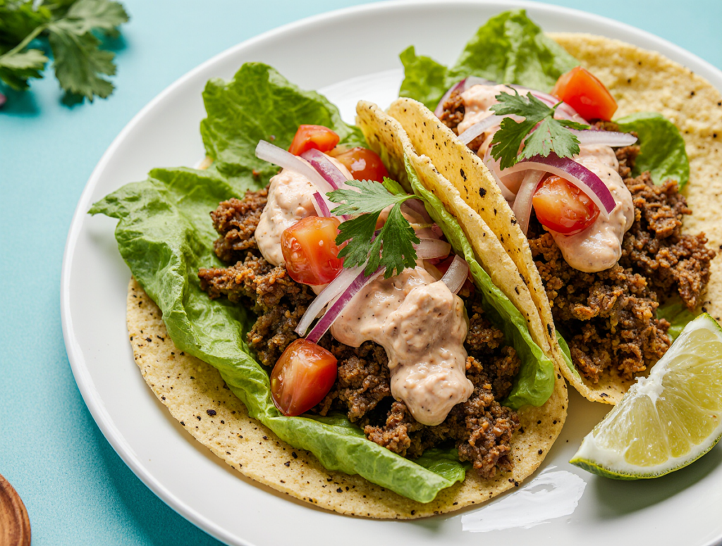 Tacos Vegetarianos de Jaca Verde ao Molho Chipotle
