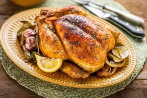 Frango Assado com Limão-Siciliano e Ervas Aromáticas